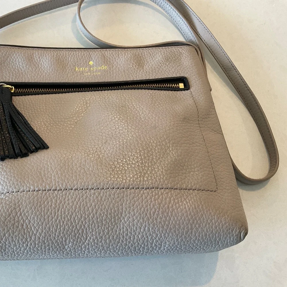 Kate Spade Crossbody Bag Tan with Black Tassel